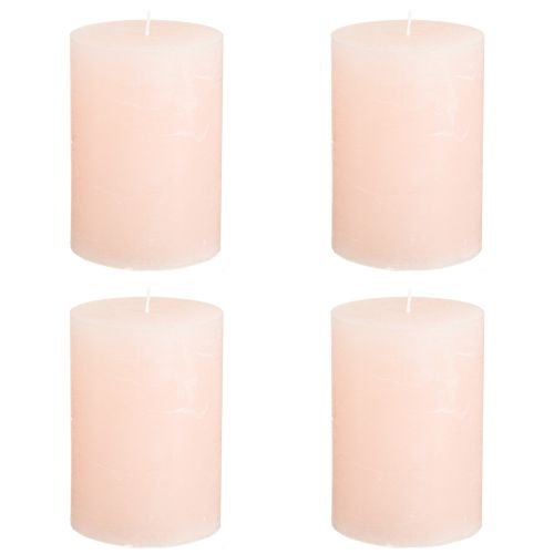 Artikel Stumpen Rosa Kerzen Hellrosa Durchgefärbt 70×100mm 4 St