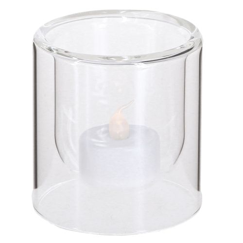 Artikel Teelichthalter Glas Windlicht Klar Ø7,5cm H8cm 4 St