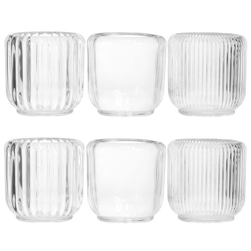 Artikel Teelichthalter Kerzenhalter Glas Klar Ø8cm H8cm 6 St