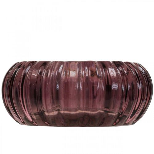 Artikel Teelichthalter Glas Kerzenhalter Rund Lila Ø8cm H3,5cm