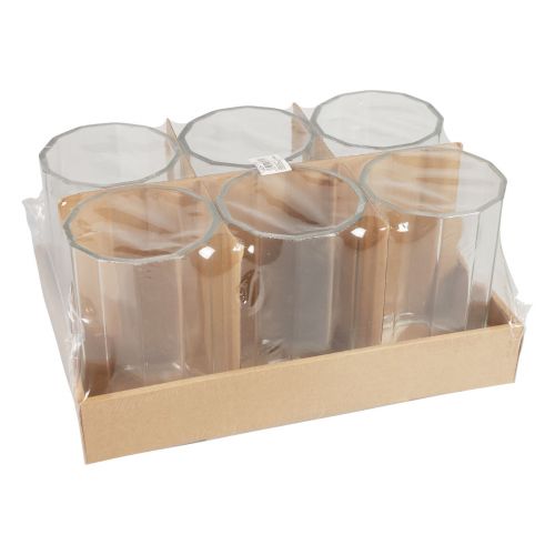 Artikel Kerzenhalter Glas Windlicht Klar Ø9,5cm H15cm 6St
