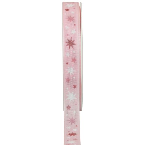 Artikel Schleifenband Weihnachten Geschenkband Rosa Sternmuster 15mm 20m
