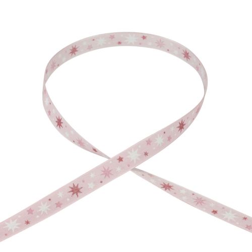 Artikel Schleifenband Weihnachten Geschenkband Rosa Sternmuster 15mm 20m