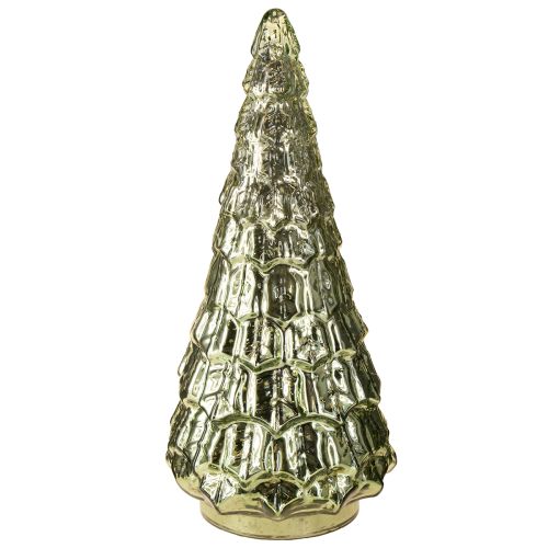 Weihnachtsbaum mit LED Beleuchtung Vintage Grün Gold 38cm