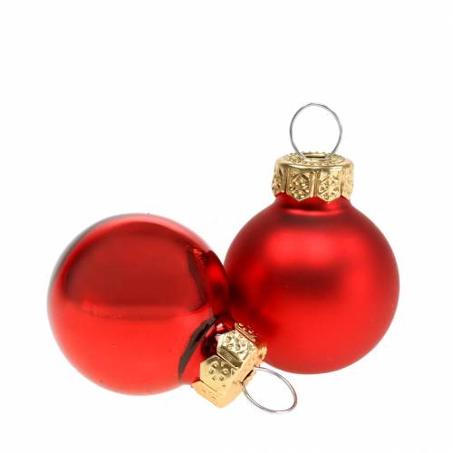 Artikel Mini Weihnachtskugel Rot Matt und glänzend Ø2,5cm 22 St