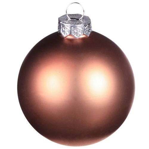 Artikel Weihnachtskugeln Silber Apricot Glaskugeln Ø6cm 24 St