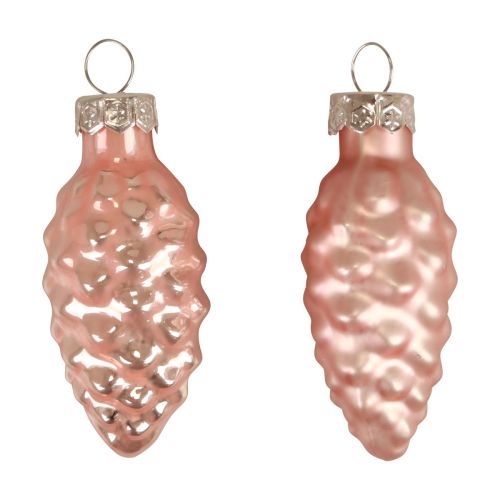 Artikel Weihnachtszapfen Glas Rosa Glaszapfen Weihnachten 6,5cm 10St