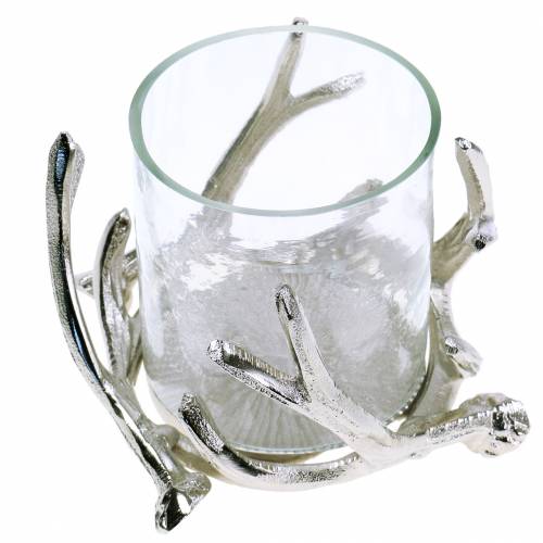Artikel Windlicht Geweih Silber Ø16cm H11cm