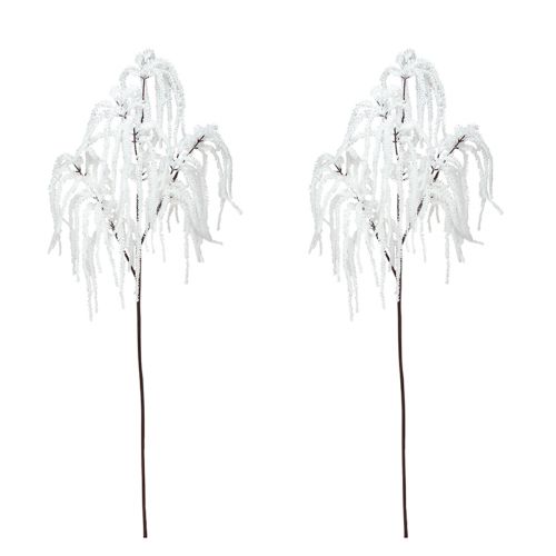 Artikel Dekozweig Trauerweide Winterdeko Weiß Glitter 82cm 2St