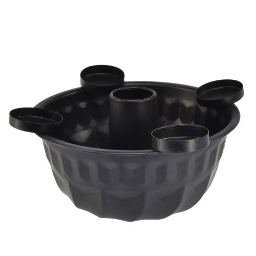 Artikel Dekoschale aus Metall in Schwarz – Gugelhupf Design, 26 cm – Stilvoller Teelichthalter für gemütliches Ambiente