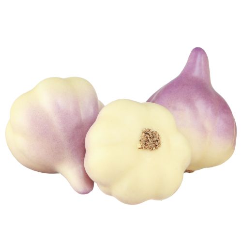 Gemüse Deko Knoblauch Gelb Lila im Netz Ø4,5cm 12 St
