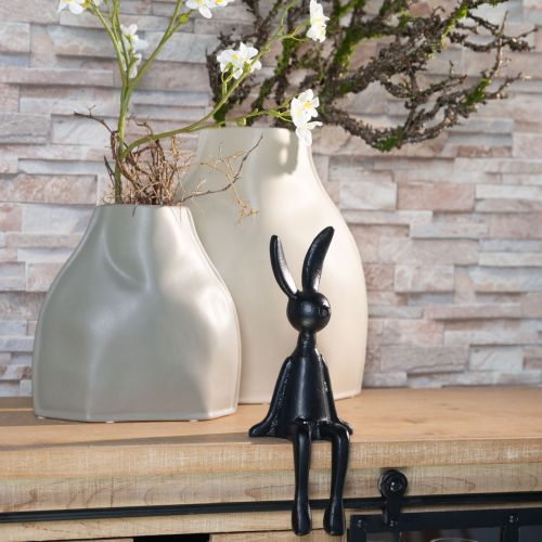 Kleiner Osterhase Kantenhocker Metall Schwarz 9×9×21cm