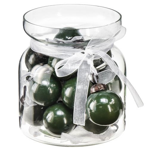 Artikel Mini Weihnachtskugeln Glaskugeln Grün Ø3cm 18 St im Glas