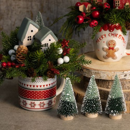 Artikel Mini Tannenbaum künstlich mit Schnee Ø5cm H10cm 6 St