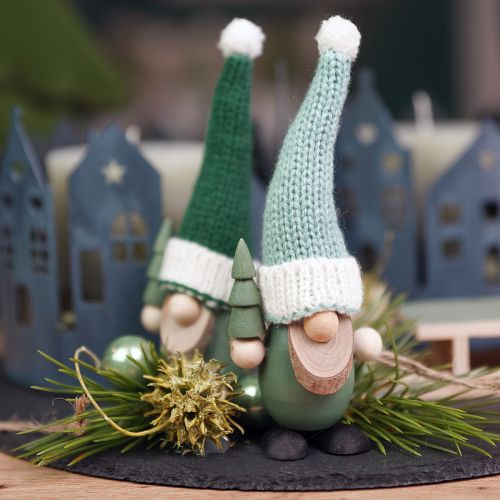 Artikel Weihnachtswichtel Deko Wichtel Holz Grün Mint H14cm 6 St